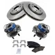 Front Brake Rotor Ceramic Pad & Wheel Hub Bearing Kit w/Fluids for Uplander