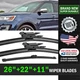 For Ford Explorer 2011 -2019 Front Rear Windshield Wiper Blades Set Of 26"22"11"