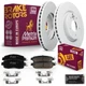 Front Brake Rotors Set + Disc Brake Pads Kit for 2014-2017 Nissan Leaf