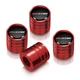 Chevy Corvette C7 Z06 Logo Black on Red Aluminum Cylinder Tire Valve Stem Caps
