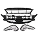 For Hyundai 2012 2013-2017 Accent Front Bumper Upper+Lower Grille w/ Fog Lights