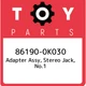86190-0K030 Toyota Adapter assy, stereo jack, no.1 861900K030, New Genuine OEM P