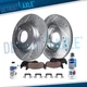 258mm Front Drilled Slotted Brake Rotors Brake Pads for 2011 - 2019 Ford Fiesta