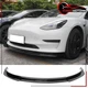 Fits 17-23 Tesla Model 3 V4 Style Gloss Black Front Lip Lower Spoiler ABS 3PCS