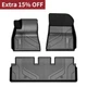 LASFIT 3D TPE 1st & 2nd Row Floor Liners for Tesla 3 2022 Floor Mats All Weather