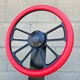 14" Black 4 Spoke Steering Wheel w/ Red Vinyl Wrap and Chevy Horn