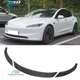 For 2024-2025 Tesla 3 V4 Style Gloss Black 3PCS Front Bumper Lip Chin Spoiler PP