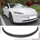 Fits 24-25 Tesla Model 3 V4 Style 3PCS Front Lip Lower Spoiler Matte Black PP