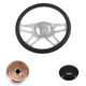 14" 9-Bolt 4-Spoke Slotted Half-Wrapped Steering Wheel Kit Chevy C10 70-87 Simul
