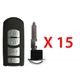 New Replacement for Mazda 2014-2019 Prox Smart Fob Key 4B WAZSKE13D01 (15 Pack)