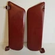 87-96 Ford F150 F250 F350 Bronco Sun Visor Set Red Vinyl OEM Driver Passenger