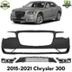 Front Bumper Cover Primed Plastic & Fog Lights Kit For 2015-2021 Chrysler 300